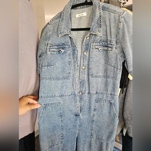 Vici Denim Button Up Jumpsuit